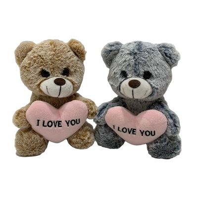 वैलेंटाइन्स दिवस उपहार के लिए दिल के साथ 18 सेमी 2 रंग आलीशान भालू खिलौना