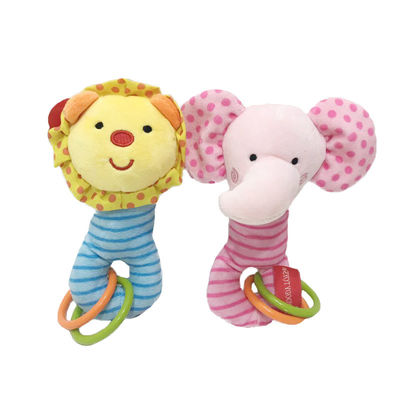 बच्चों की शिक्षा के लिए 17 सेमी रंगीन नरम आलीशान शिशु खिलौने शेर और हाथी
