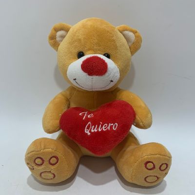 20 सेमी पीला आलीशान भालू डब्ल्यू / लाल दिल के खिलौने वेलेंटाइन डे के लिए प्यारा आलीशान आइटम