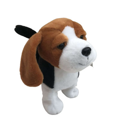 हाइपोएलर्जेनिक 23cm 9.06in गायन नाचते हुए भरवां जानवर चलते हुए सिर हिलाते हुए कुत्ते का खिलौना