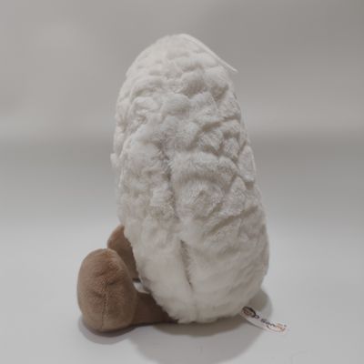 बच्चों के लिए सांस लेने के प्रभाव और एलईडी लाइट के साथ प्लश स्लीपिंग मून टॉय