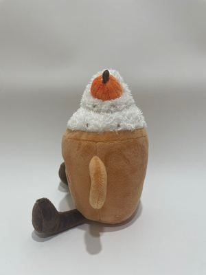 7 पीसी विविध कद्दू लेटे प्लश खिलौने, प्यारा भोजन बच्चों और घर की सजावट के लिए भरवां जानवर