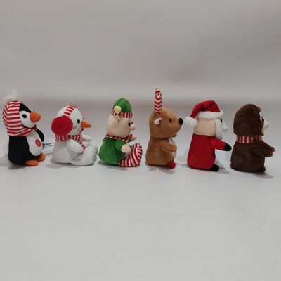 6 Assorted Christmas Plush Toys with Singing & Lighting Functions