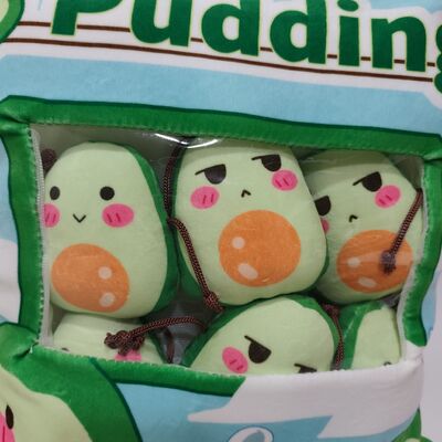 प्यारा एवोकाडो फिलिंग के साथ पारदर्शी पीवीसी एवोकाडो पुडिंग तकिया