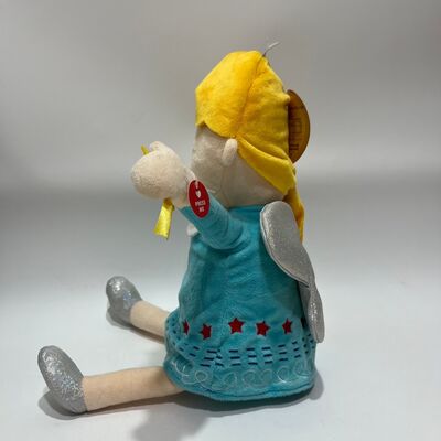 Singing Christmas Angel Plush Doll with Red Light Musical Interactive Holiday Toy